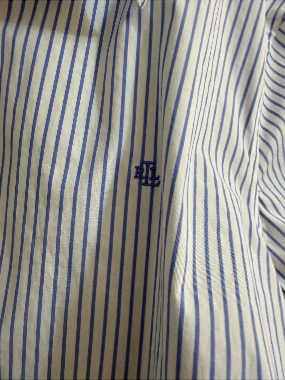 Ralph Lauren Blue and White Striped Cotton Dress Shirt - Picture 4 of 6